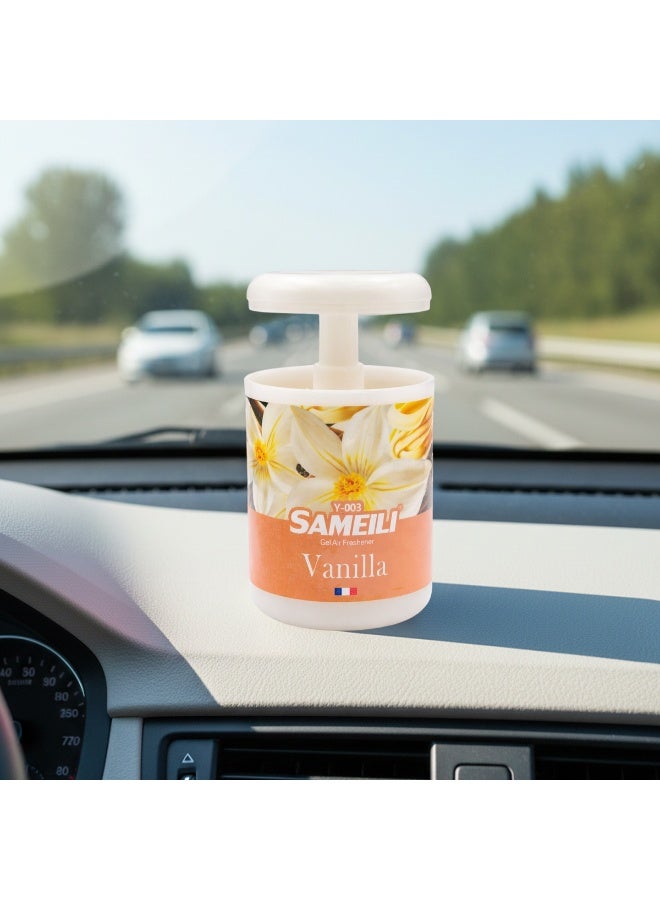 ساميلي معطر جو جل فانيليا من ساميلي Y-003 - معطر جل قابل للتعديل بنظام السحب، يوفر تحكمًا طويل الأمد في الروائح الكريهة، مناسب للاستخدام في لوحة قيادة السيارة، حامل الأكواب، المنزل، والمكتب. - Image 3